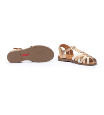 Pikolinos Beige Formentera Leather Sandals