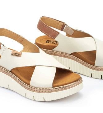 Pikolinos Leather Sandals Gomer off-white