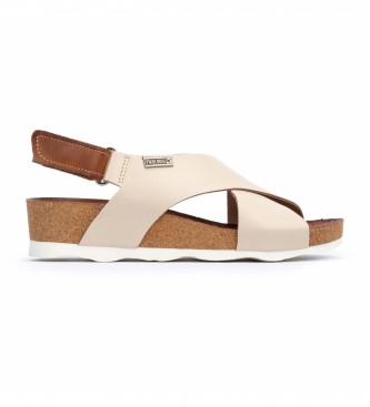 Pikolinos Mahon beige leather sandals