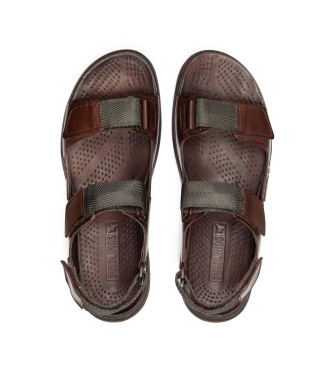 Pikolinos Bruine leren sandalen Nijar