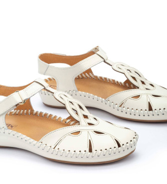 Pikolinos Leather Sandals P. Vallarta off-white