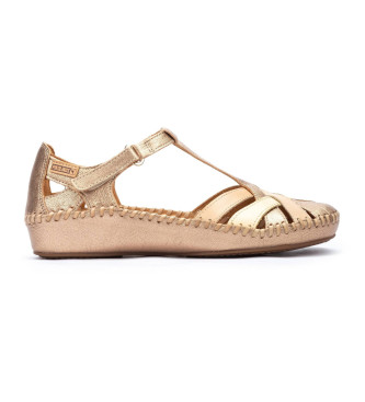 Pikolinos P. Vallarta gouden leren sandalen