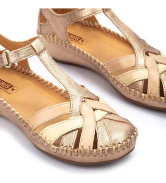 Pikolinos P. Vallarta gouden leren sandalen