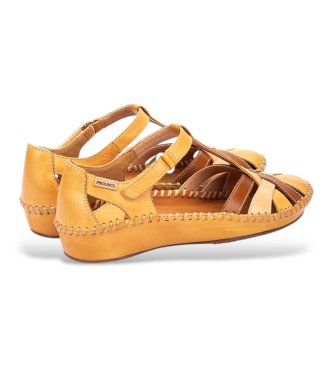 Pikolinos Sand�lias em pele P.Vallarta castanhas