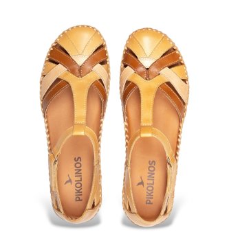 Pikolinos Sand�lias em pele P.Vallarta castanhas