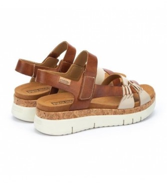 Pikolinos Palma brown leather sandals -Height wedge 4.5cm