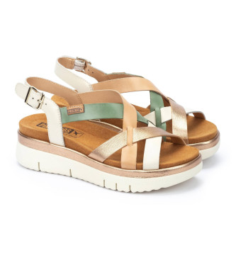 Pikolinos Multicoloured Palma leather sandals -Height 4.5cm wedge