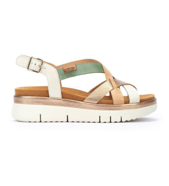 Pikolinos Sandales en cuir Palma multicolore -Poids 4,5cm de haut