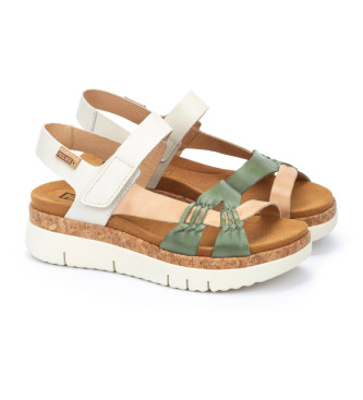 Pikolinos Sandales en cuir vert Palma -Hauteur 4,5cm wedge