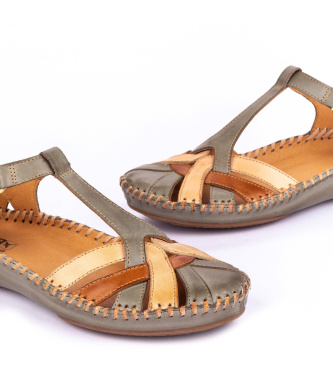 Pikolinos Sand�lias de couro P.Vallarta verde acinzentado