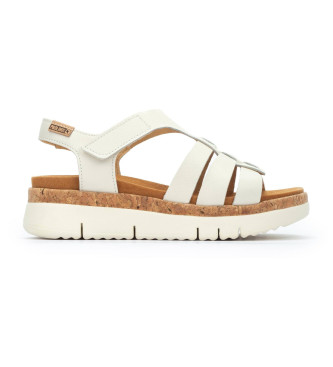 Pikolinos Salma lder-sandaler off-white