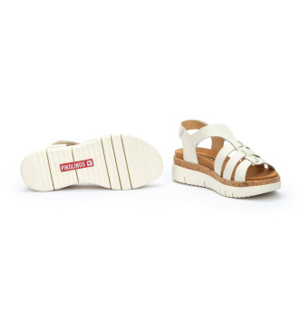 Pikolinos Salma lder-sandaler off-white