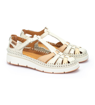 Pikolinos Lder-sandaler Tenerife off-white