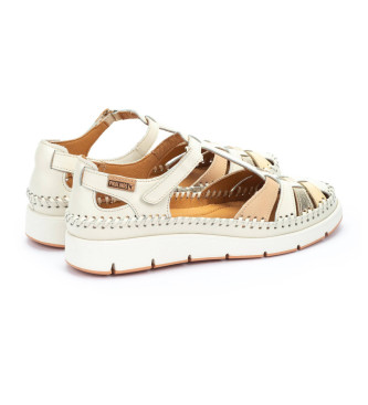 Pikolinos Leather Sandals Tenerife off-white