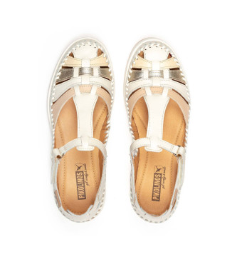 Pikolinos Leather Sandals Tenerife off-white