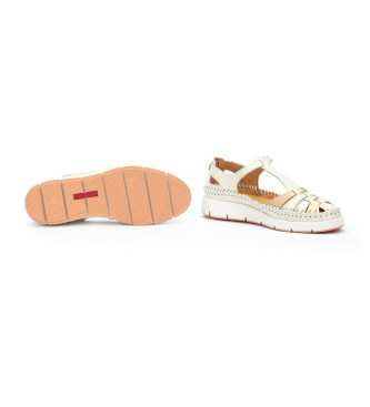 Pikolinos Lder-sandaler Tenerife off-white