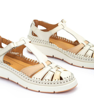 Pikolinos Leather Sandals Tenerife off-white