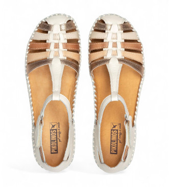 Pikolinos Leather Sandals Vallarta white