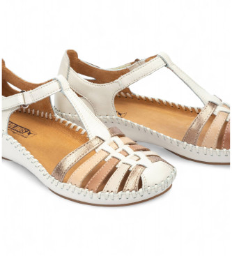 Pikolinos Leather Sandals Vallarta white