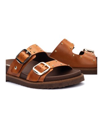 Pikolinos Sand�lias Aitana em pele castanha