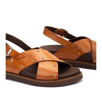 Pikolinos Sand�lias Aitana em pele castanha