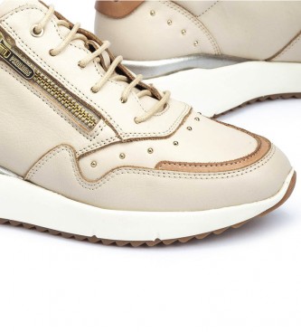 Pikolinos Sella pink beige leather sneakers
