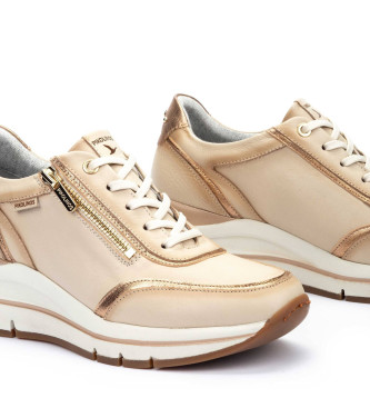 Pikolinos Usnjene športne copate Girona v bež barvi