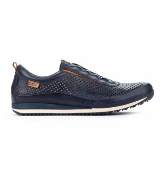 Pikolinos Liverpool navy leather trainers
