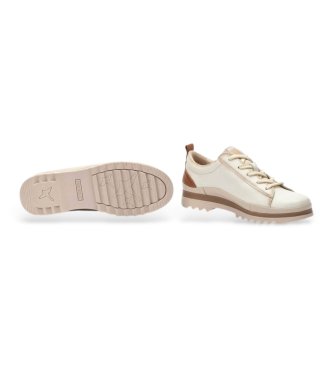Pikolinos Zapatillas de Piel Vigo blanco nata