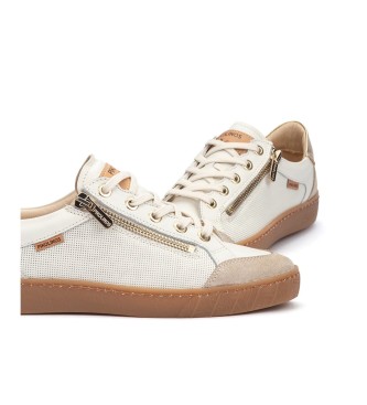 Pikolinos T�nis de couro Lanzarote em branco