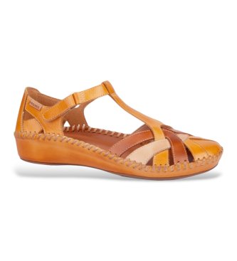 Pikolinos Sand�lias em pele P.Vallarta castanhas