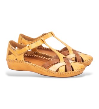 Pikolinos Sand�lias em pele P.Vallarta castanhas