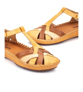 Pikolinos Sand�lias em pele P.Vallarta castanhas