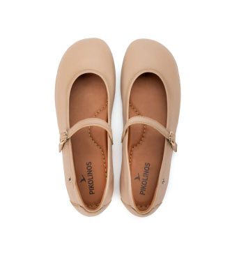 Pikolinos Carmona Ballerina-Pumps aus beigem Leder