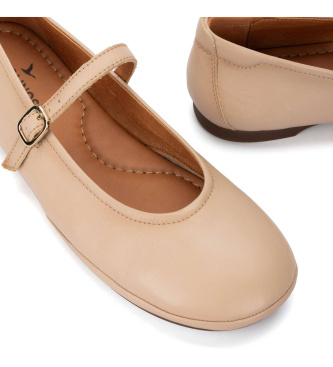 Pikolinos Carmona Ballerina-Pumps aus beigem Leder