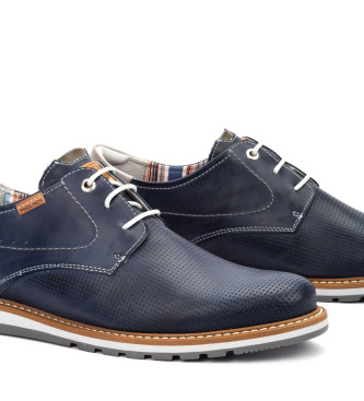 Pikolinos Mocasines de piel Berna azul