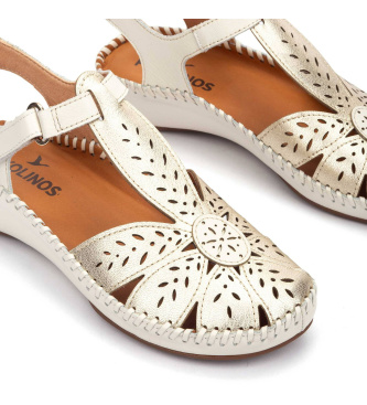 Pikolinos P.Vallarta Sandalen aus goldenem Leder