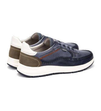 Pikolinos Zapatillas de piel Salamanca azul
