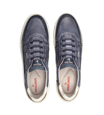 Pikolinos Zapatillas de piel Salamanca azul