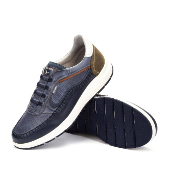Pikolinos Zapatillas de piel Salamanca azul