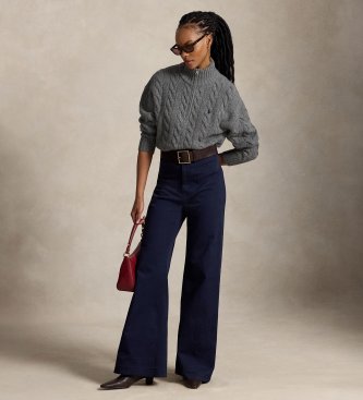 Polo Ralph Lauren Pullover aus Woll- und Kaschmirstrick in Grau