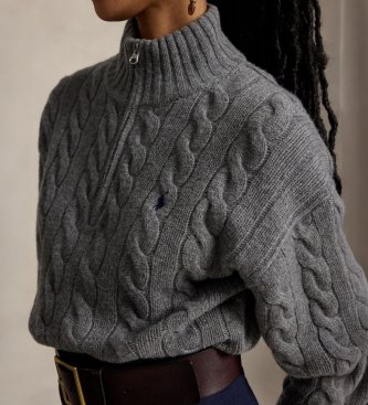 Polo Ralph Lauren Pullover aus Woll- und Kaschmirstrick in Grau