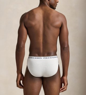 Polo Ralph Lauren Confezione da 3 slip a vita bassa neri, grigi, bianchi