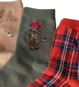 Polo Ralph Lauren 3 pares de calcetines acanalados multicolor