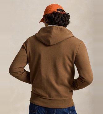 Polo Ralph Lauren Brown double-knit zip-up sweatshirt