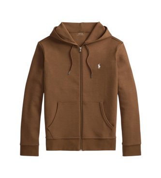 Polo Ralph Lauren Brown double-knit zip-up sweatshirt