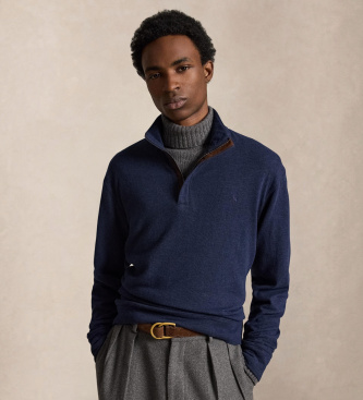 Polo Ralph Lauren Strickpullover mit Fischgrätmuster blau