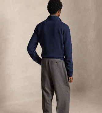 Polo Ralph Lauren Strickpullover mit Fischgrätmuster blau