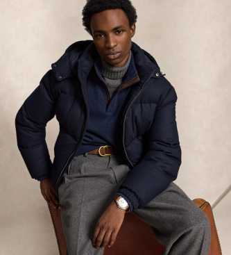Polo Ralph Lauren Strickpullover mit Fischgrätmuster blau
