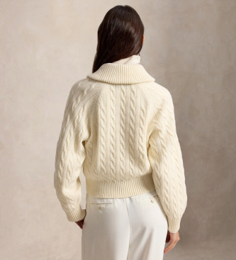 Polo Ralph Lauren Vest van wol en kasjmier met beige kraag